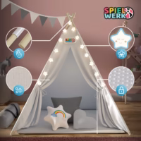143ab6dffaa15c31e3b0740e996a4509_de-109523d-4-1 Cort de joacă Teepee alb 160x130x130cm