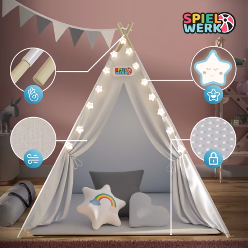 143ab6dffaa15c31e3b0740e996a4509_de-109523d-4-1 Cort de joacă Teepee alb 160x130x130cm