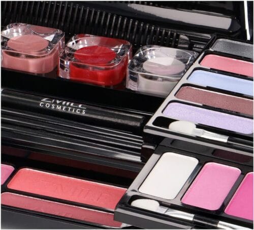 2-2.jpg Trusa de machiaj cu 51 piese "Classic Diva", farduri, luciuri de buze, iluminator, pudră și accesorii, Vegan, Zmile Cosmetics