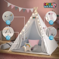 3195985f14b7323accf92c518772d60e_de-109524d-3-1 Cort de joacă Teepee roz 160x130x130cm