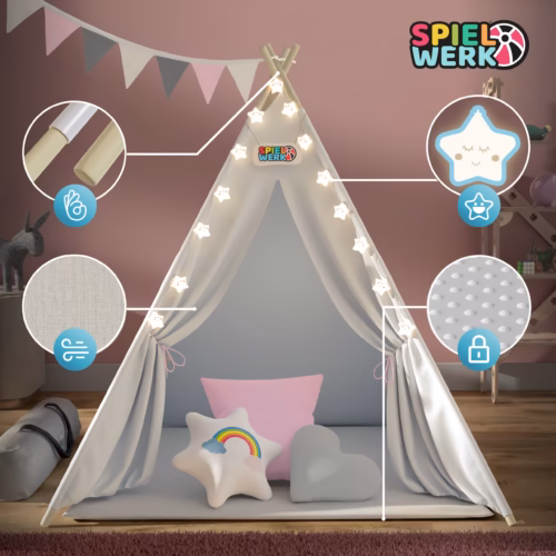 5740222067cf87f36d472d47428db800_de-109524d-4 Cort de joacă Teepee roz 160x130x130cm