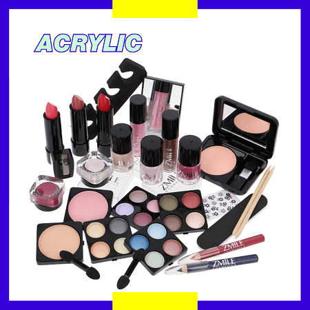 Trusa machiaj "Acrylic" 42 piese, farduri, oglinda + geanta transparenta Zmile Cosmetics, Vegan