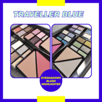 Trusa de Machiaj "Traveller Blue Vanity Styles" 87 piese + geanta aluminiu, VEGAN