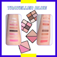 Trusa de Machiaj "Traveller Blue Vanity Styles" 87 piese + geanta aluminiu, VEGAN
