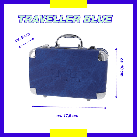 Trusa de Machiaj "Traveller Blue Vanity Styles" 87 piese + geanta aluminiu, VEGAN
