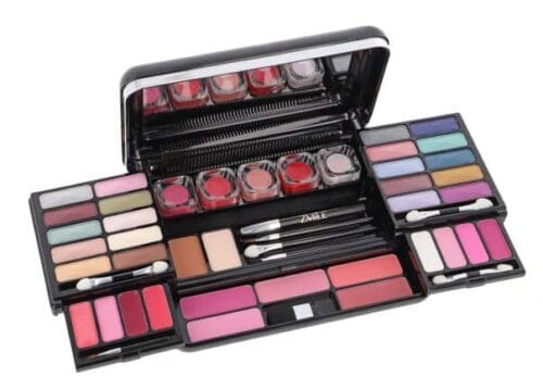 9-3.jpg Trusa de machiaj cu 51 piese "Classic Diva", farduri, luciuri de buze, iluminator, pudră și accesorii, Vegan, Zmile Cosmetics