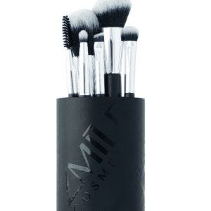 Set 6 pensule de machiaj vegane, pentru ochi si fata, cu suport, negru