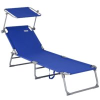 Șezlong de grădină Hawaii albastru aluminiu 190x60x30cm