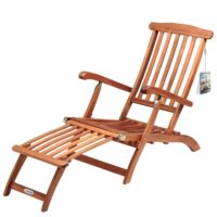 Șezlong de grădină Queen Mary®, lemn de salcâm, certificat FSC®, 169x54x95cm