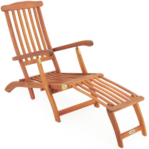 Șezlong de grădină Queen Mary®, lemn de salcâm, certificat FSC®, 169x54x95cm