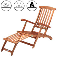 Șezlong de grădină Queen Mary®, lemn de salcâm, certificat FSC®, 169x54x95cm