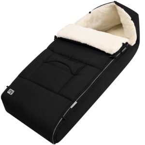 Sac de carucior pentru bebeluși, neagru, căptușit