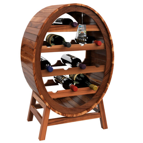 Suport de vin pentru 12 sticle, design tip butoaie de vin