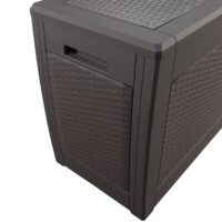 Ladă de depozitare pentru grădină Rato 310L, impermeabilă, cu aspect de ratan maro