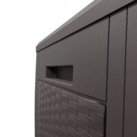 Ladă de depozitare pentru grădină Rato 310L, impermeabilă, cu aspect de ratan maro