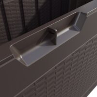 Ladă de depozitare pentru grădină Rato 310L, impermeabilă, cu aspect de ratan maro