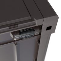 Ladă de depozitare pentru grădină Rato 310L, impermeabilă, cu aspect de ratan maro