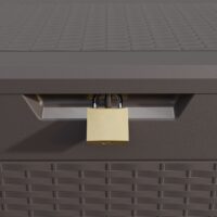 Ladă de depozitare pentru grădină Rato 310L, impermeabilă, cu aspect de ratan maro