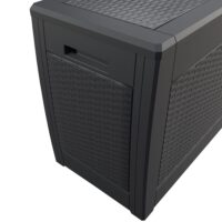 Ladă de grădină Rato 310L, aspect ratan antracit, impermeabilă