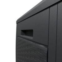 Ladă de grădină Rato 310L, aspect ratan antracit, impermeabilă