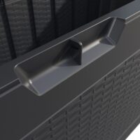 Ladă de grădină Rato 310L, aspect ratan antracit, impermeabilă