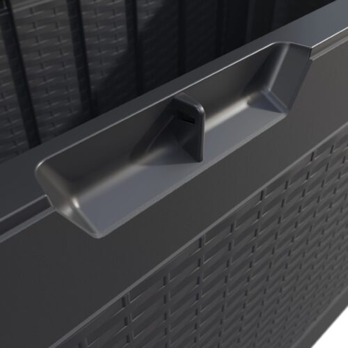 Ladă de grădină Rato 310L, aspect ratan antracit, impermeabilă