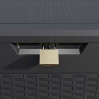 Ladă de grădină Rato 310L, aspect ratan antracit, impermeabilă