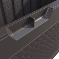 Ladă de grădină Matuba 310L, maro, cu aspect de răchită, impermeabilă