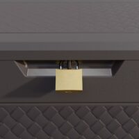 Ladă de grădină Matuba 310L, maro, cu aspect de răchită, impermeabilă