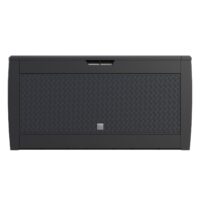 Ladă de grădină Matuba 310L, antracit, aspect răchită, impermeabilă