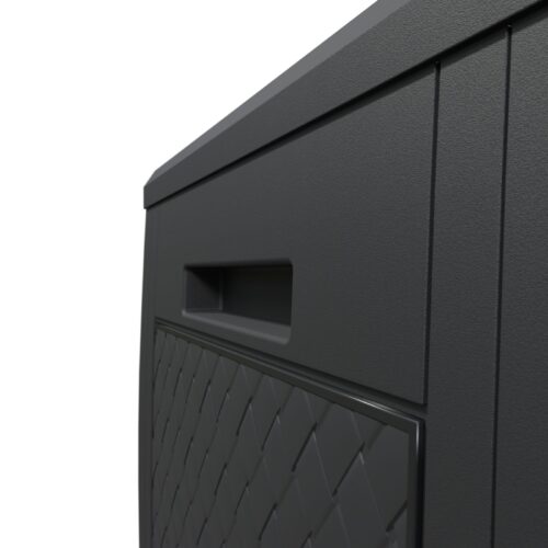 Ladă de grădină Matuba 310L, antracit, aspect răchită, impermeabilă