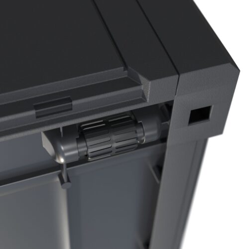 Ladă de grădină Matuba 310L, antracit, aspect răchită, impermeabilă