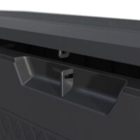 Ladă de grădină Matuba 310L, antracit, aspect răchită, impermeabilă