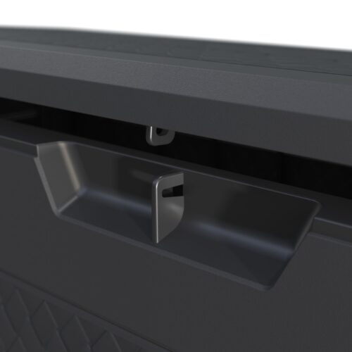 Ladă de grădină Matuba 310L, antracit, aspect răchită, impermeabilă