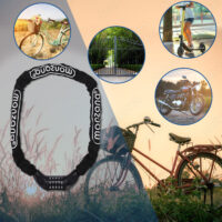 Lacăt pentru bicicletă 120 cm cu combinație și lanț puternic