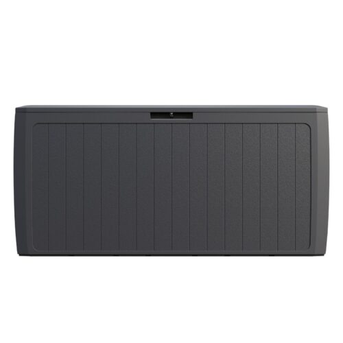 Ladă de grădină 290L antracit board plus cu roți, rezistentă la intemperii