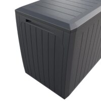 Ladă de grădină 290L antracit board plus cu roți, rezistentă la intemperii