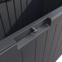 Ladă de grădină 290L antracit board plus cu roți, rezistentă la intemperii