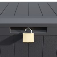 Ladă de grădină 290L antracit board plus cu roți, rezistentă la intemperii
