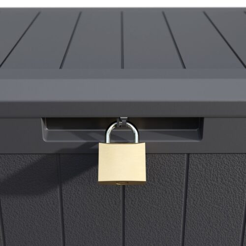 Ladă de grădină 290L antracit board plus cu roți, rezistentă la intemperii