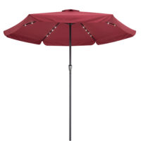 Umbrelă solară LED Athens Roșie Ø330cm Protecție UV 80+