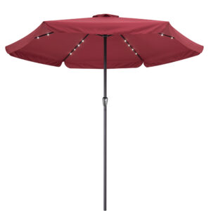 Umbrelă solară LED Athens Roșie Ø330cm Protecție UV 80+