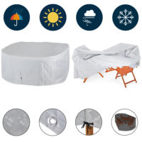 Husă de scaun Vanamo argintie, material Oxford 420D, 242x162x100cm