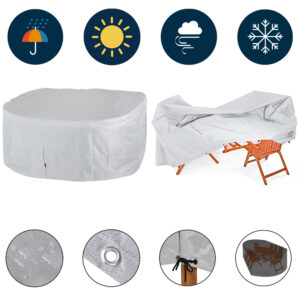 Husă de scaun Vanamo argintie, material Oxford 420D, 242x162x100cm