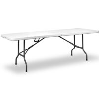 Masă de grădină din plastic alb, 220x70x72cm, pliabilă