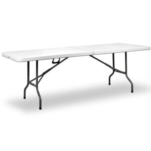 Masă de grădină din plastic alb, 220x70x72cm, pliabilă