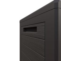 Ladă de grădină Lille 190L maro, cu aspect de lemn, rezistentă la intemperii, cu încuietoare