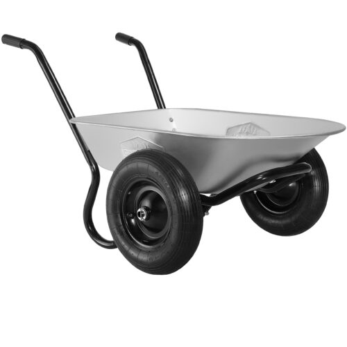 Roabă cu 2 roți galvanizate, anvelope pneumatice, capacitate de încărcare 150 kg, capacitate 100 l