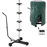 Suport anvelope, aluminiu negru, până la 225 mm, mobil
