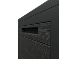Ladă de grădină Woody 280L, aspect lemn antracit, impermeabilă